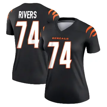 ＃74 Women's Jalen Rivers Black Legend Cincinnati Bengals Jersey