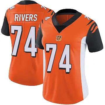 ＃74 Women's Jalen Rivers Orange Limited Cincinnati Bengals Vapor Untouchable Jersey