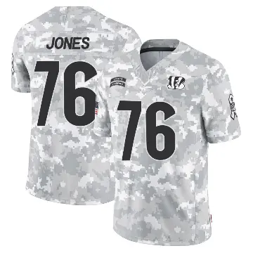 ＃76 Men's Christian Jones Arctic Camo Limited Cincinnati Bengals 2024 Salute to Service Jersey