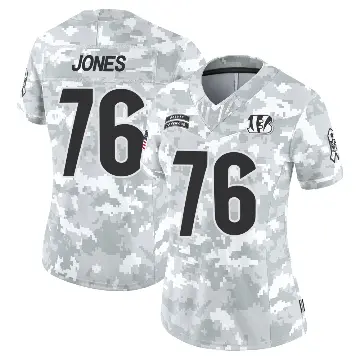 ＃76 Women's Christian Jones Arctic Camo Limited Cincinnati Bengals 2024 Salute to Service Jersey