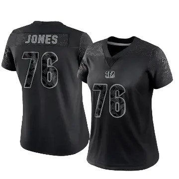 ＃76 Women's Christian Jones Black Limited Cincinnati Bengals Reflective Jersey