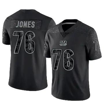 ＃76 Youth Christian Jones Black Limited Cincinnati Bengals Reflective Jersey