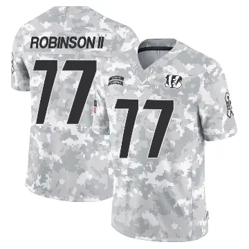 ＃77 Men's Corey Robinson II Arctic Camo Limited Cincinnati Bengals 2024 Salute to Service Jersey