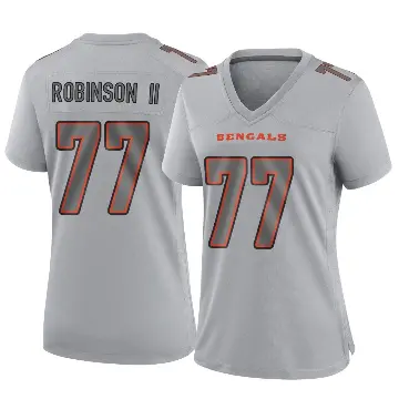 ＃77 Women's Corey Robinson II Gray Game Cincinnati Bengals Atmosphere Fashion Jersey
