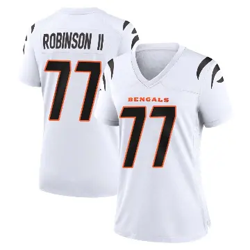 ＃77 Women's Corey Robinson II White Game Cincinnati Bengals Jersey