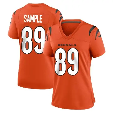 ＃89 Women's Drew Sample Orange Game Cincinnati Bengals Jersey