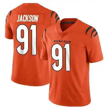 ＃91 Men's McKinnley Jackson Orange Limited Cincinnati Bengals Vapor Untouchable Jersey