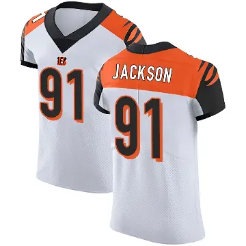 ＃91 Men's McKinnley Jackson White Elite Cincinnati Bengals Vapor Untouchable Jersey