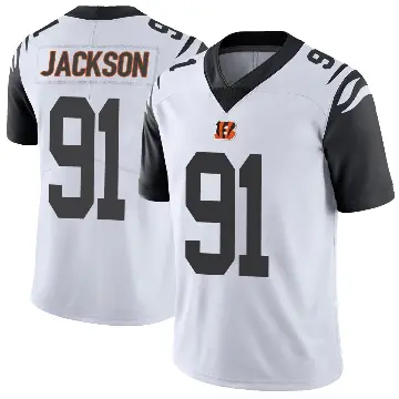 ＃91 Men's McKinnley Jackson White Limited Cincinnati Bengals Color Rush Vapor Untouchable Jersey