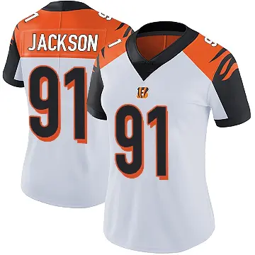 ＃91 Women's McKinnley Jackson White Limited Cincinnati Bengals Vapor Untouchable Jersey