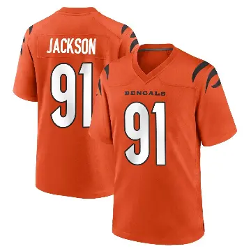 ＃91 Youth McKinnley Jackson Orange Game Cincinnati Bengals Jersey