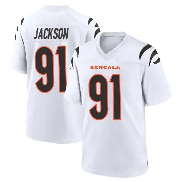 ＃91 Youth McKinnley Jackson White Game Cincinnati Bengals Jersey