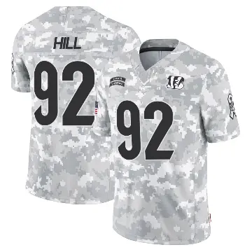 ＃92 Men's B.J. Hill Arctic Camo Limited Cincinnati Bengals 2024 Salute to Service Jersey