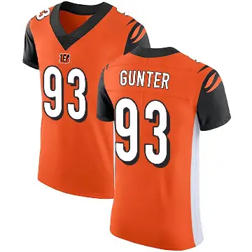 ＃93 Men's Jeff Gunter Orange Elite Cincinnati Bengals Alternate Vapor Untouchable Jersey