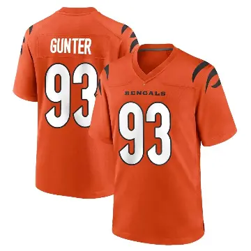 ＃93 Men's Jeff Gunter Orange Game Cincinnati Bengals Jersey
