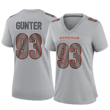 ＃93 Women's Jeff Gunter Gray Game Cincinnati Bengals Atmosphere Fashion Jersey