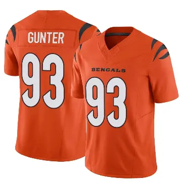 ＃93 Youth Jeff Gunter Orange Limited Cincinnati Bengals Vapor F.U.S.E. Jersey