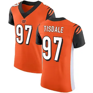 ＃97 Men's Tariqious Tisdale Orange Elite Cincinnati Bengals Alternate Vapor Untouchable Jersey