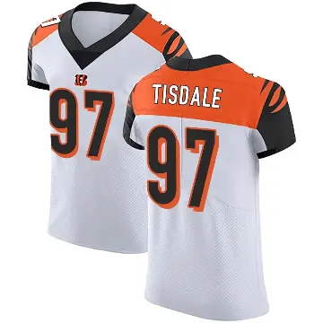 ＃97 Men's Tariqious Tisdale White Elite Cincinnati Bengals Vapor Untouchable Jersey