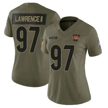 ＃97 Women's Dexter Lawrence II Olive Limited Cincinnati Bengals 2025 Salute to Service Jersey