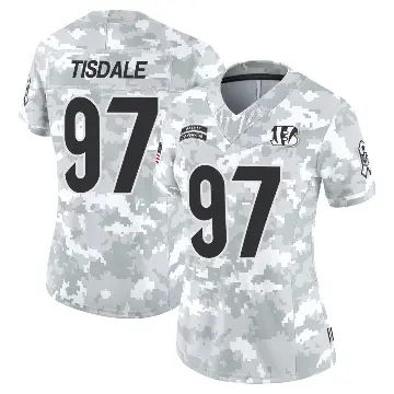 ＃97 Women's Tariqious Tisdale Arctic Camo Limited Cincinnati Bengals 2024 Salute to Service Jersey
