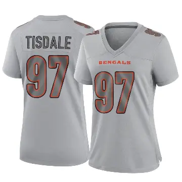 ＃97 Women's Tariqious Tisdale Gray Game Cincinnati Bengals Atmosphere Fashion Jersey