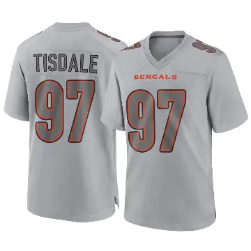 ＃97 Youth Tariqious Tisdale Gray Game Cincinnati Bengals Atmosphere Fashion Jersey