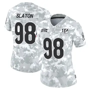 ＃98 Women's T.J. Slaton Arctic Camo Limited Cincinnati Bengals 2024 Salute to Service Jersey