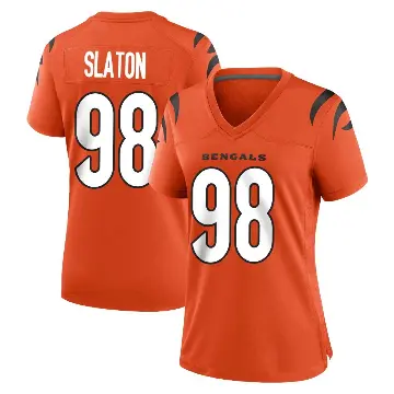 ＃98 Women's T.J. Slaton Orange Game Cincinnati Bengals Jersey