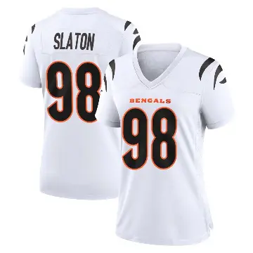 ＃98 Women's T.J. Slaton White Game Cincinnati Bengals Jersey