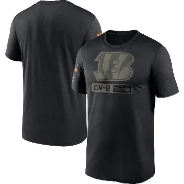 Men's Black Cincinnati Bengals 2020 Salute to Service Team Logo Performance T-Shirt