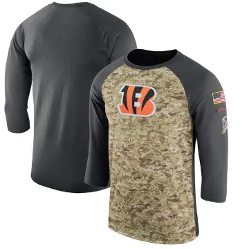 Men's Camo/Anthracite Legend Cincinnati Bengals Salute to Service 2017 Sideline Performance Three-Quarter Sleeve T-Shirt