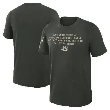 Men's Green Cincinnati Bengals Dark 2025 Salute to Service Sideline Slub T-Shirt