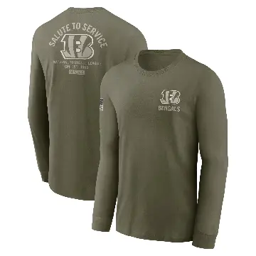 Men's Olive Cincinnati Bengals 2025 Salute to Service Sideline Long Sleeve T-Shirt