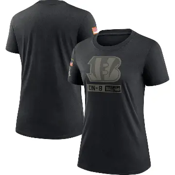 Women's Black Cincinnati Bengals 2020 Salute To Service Performance T-Shirt