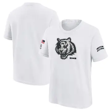 Youth White Cincinnati Bengals 2024 Salute To Service T-Shirt